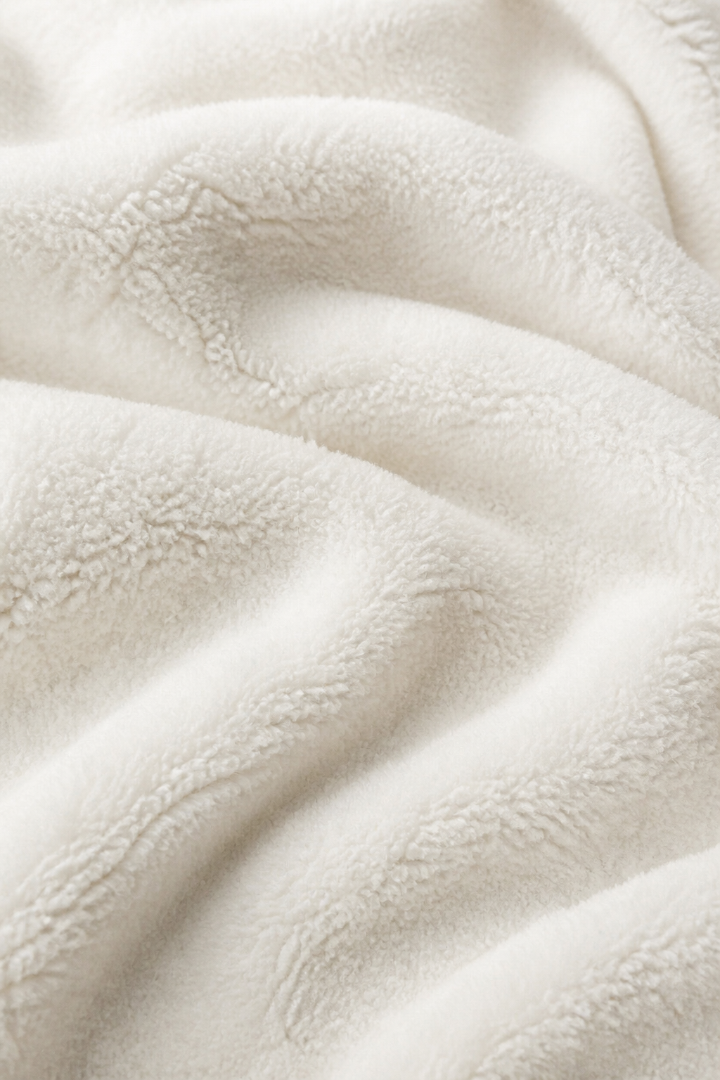 Material detail for Milky-White Long Teddy Coat
