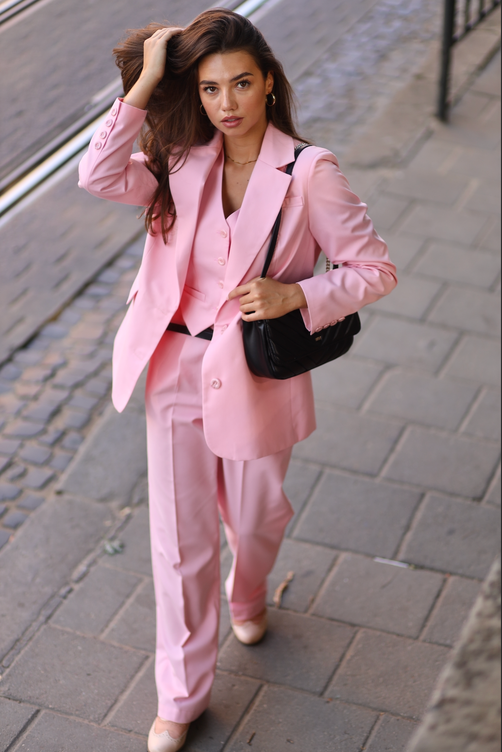Rosé Pink Straight Trousers — product view 5