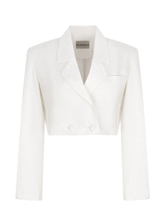 PARIS MILKY WHITE CROPPED BLAZER