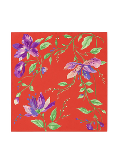 red silky scarf floral shawl