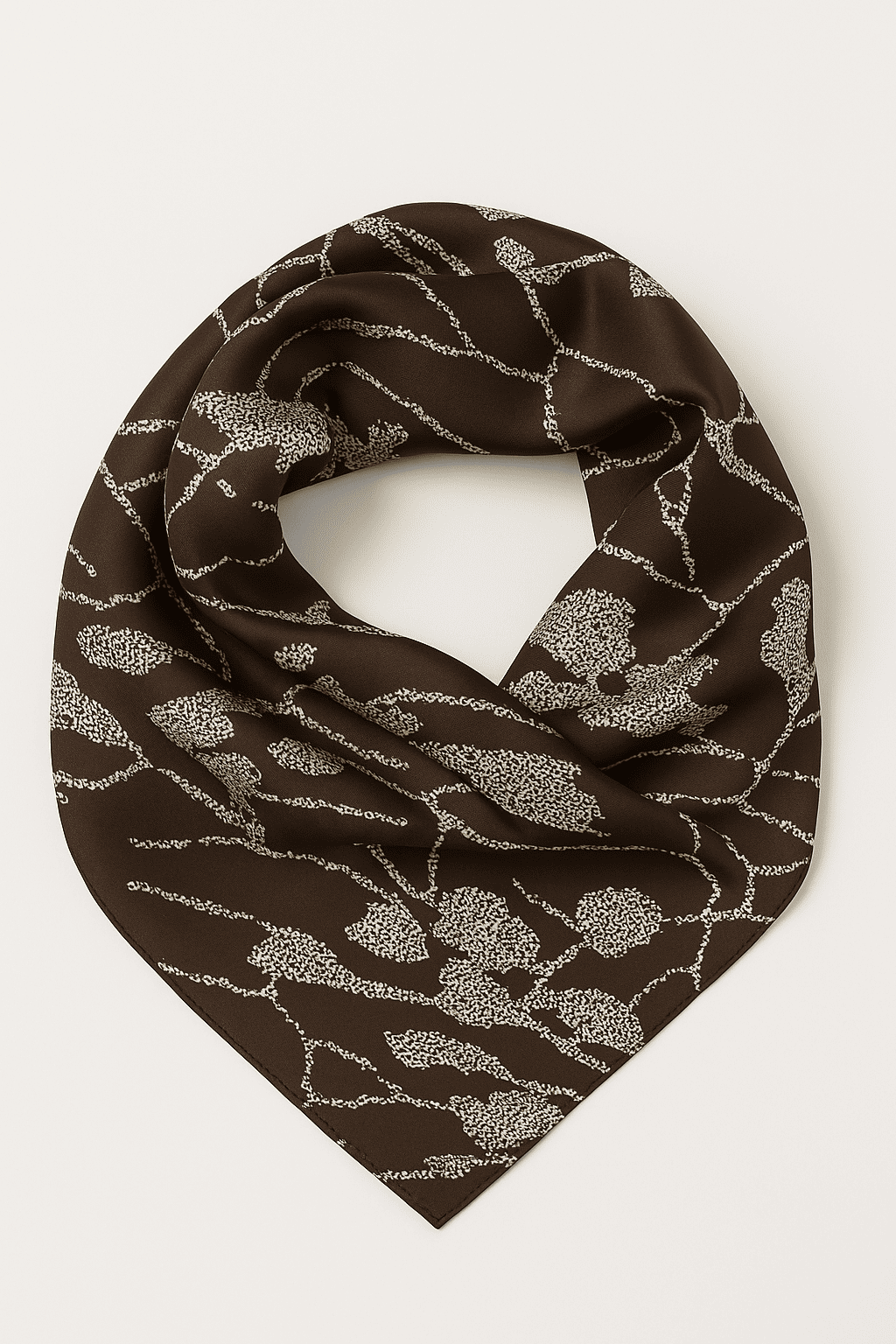 brown silky scarf brown pattern shawl