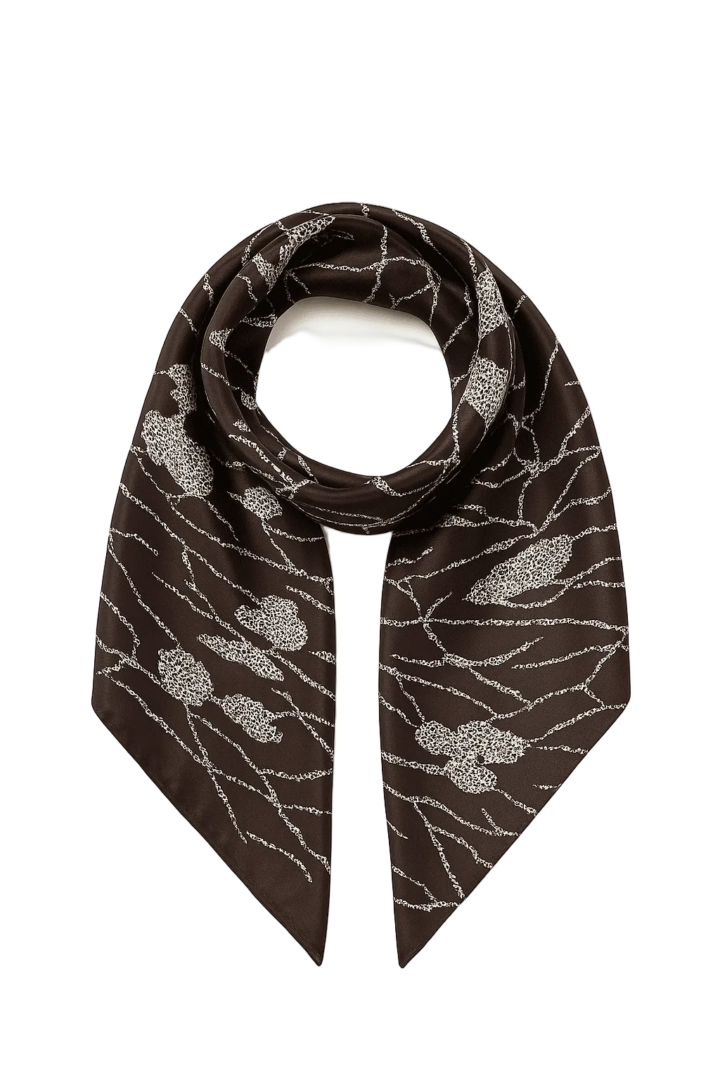 brown silky scarf brown pattern shawl
