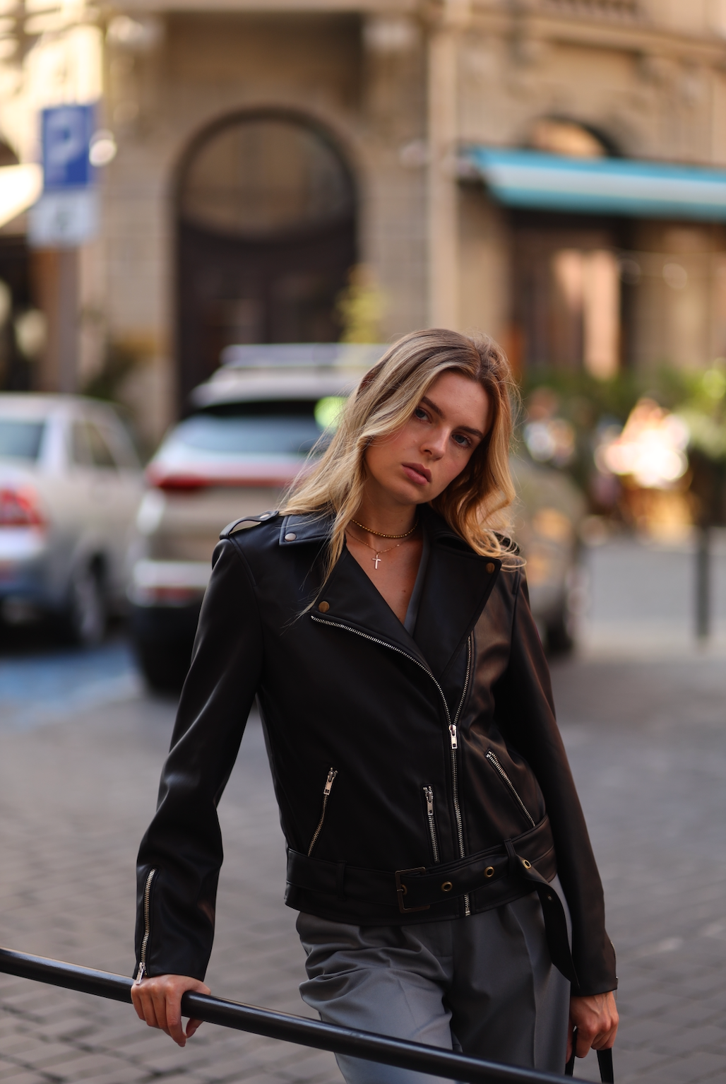 black biker jacket for women