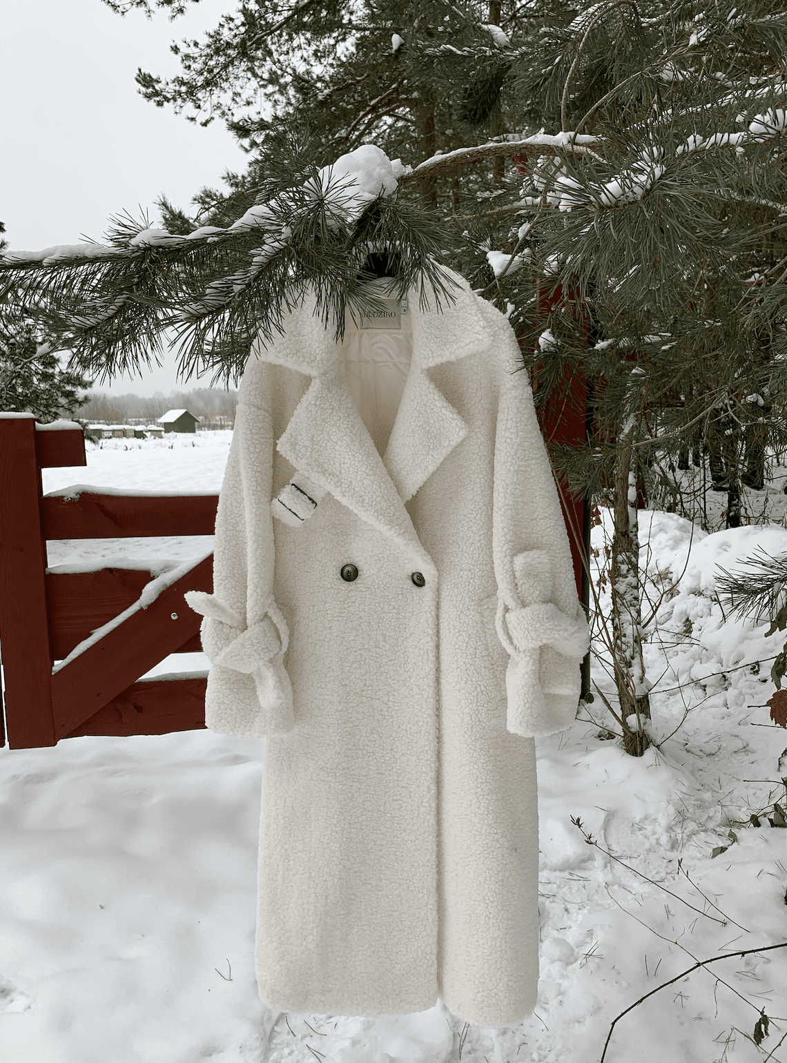 women's milky white teddy winter coat