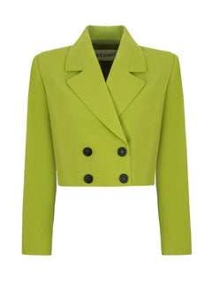 yellow green cropped blazer