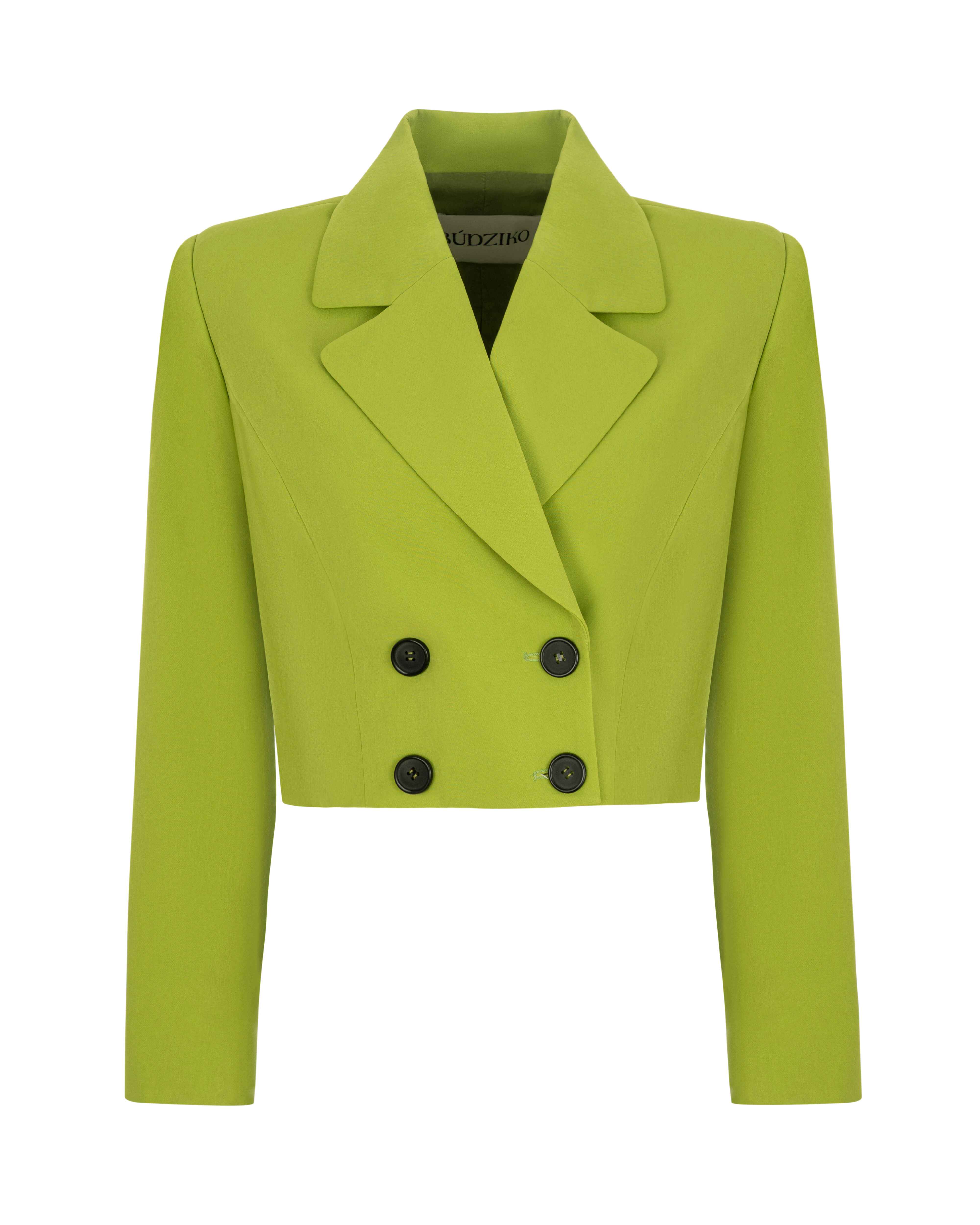 yellow green cropped blazer