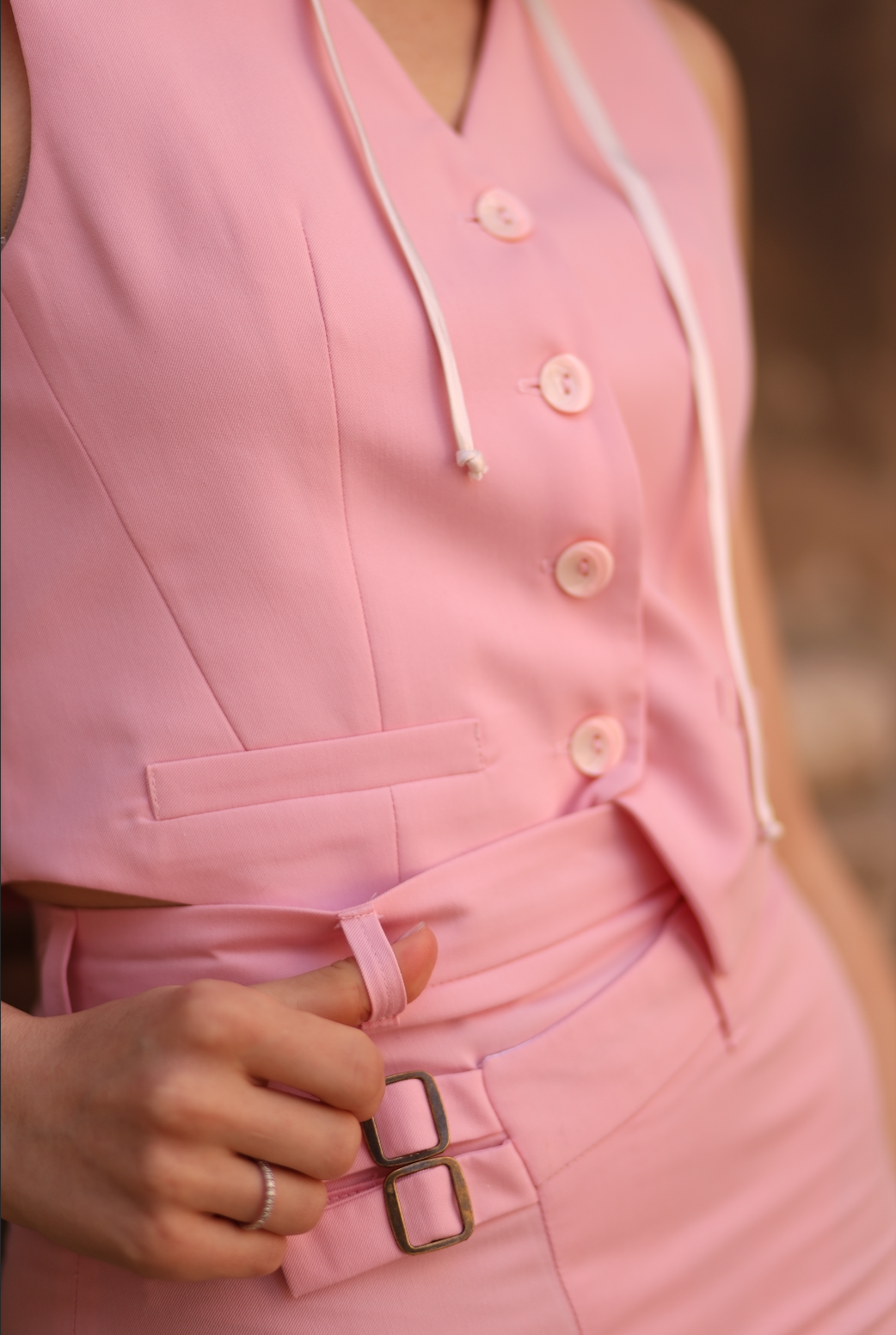 pink waistcoat for women