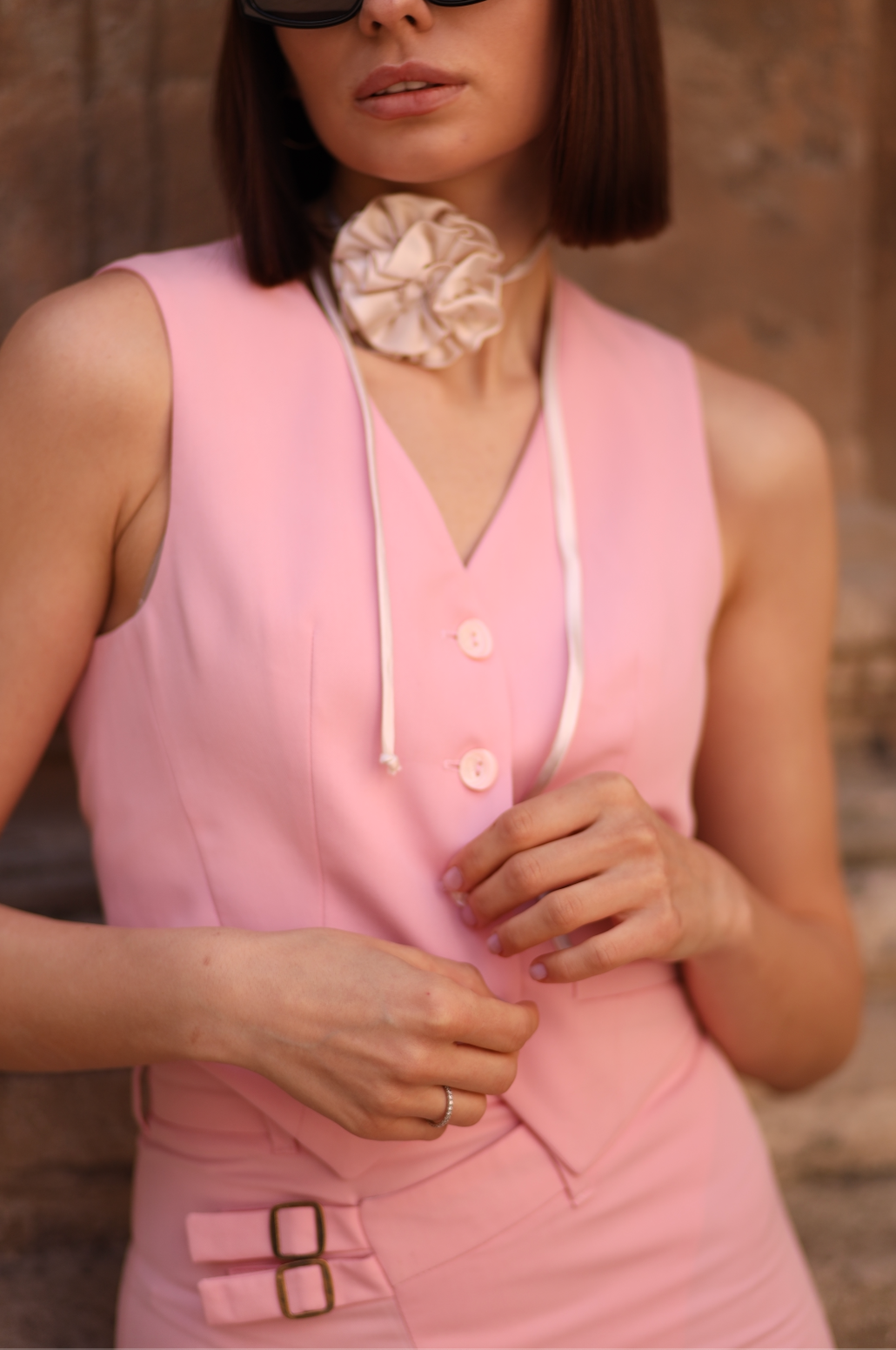 pink waistcoat for women