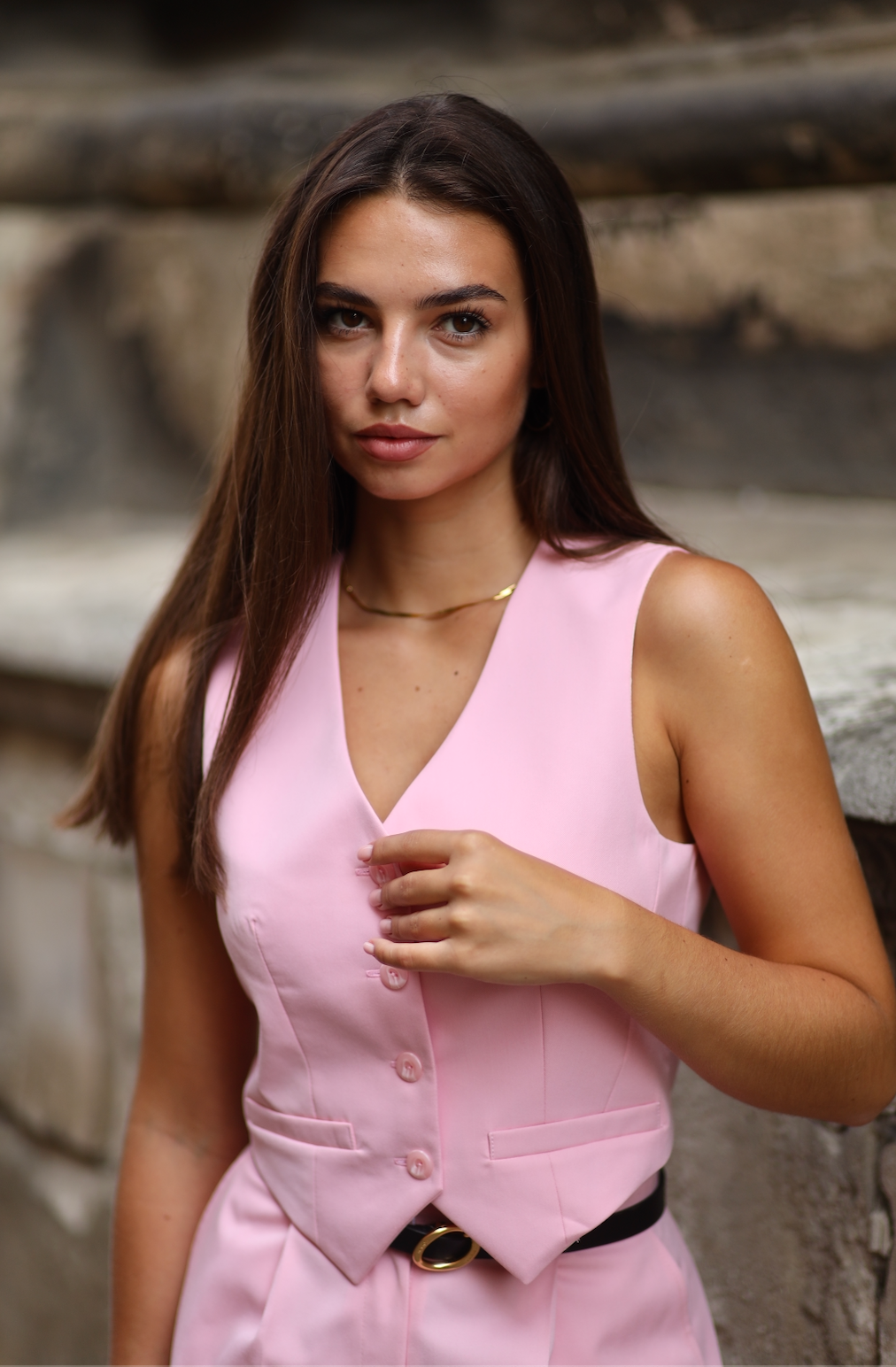 pink waistcoat for women