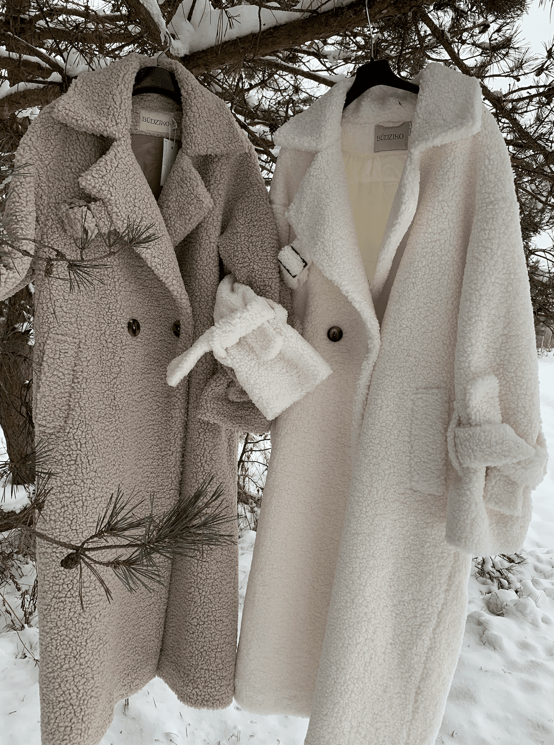 women's beige teddy winter coat