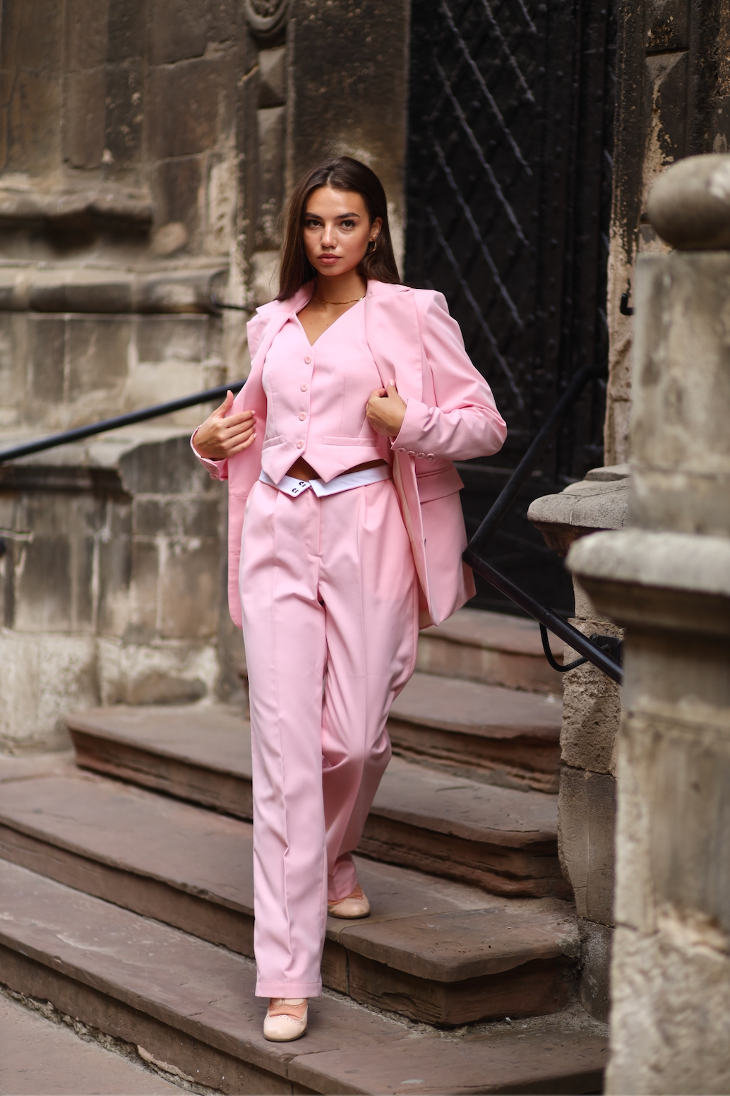 pink oversized blazer for women
