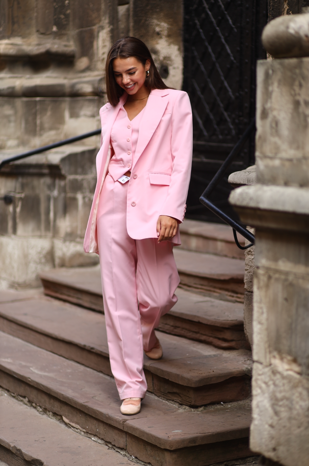pink oversized blazer for women