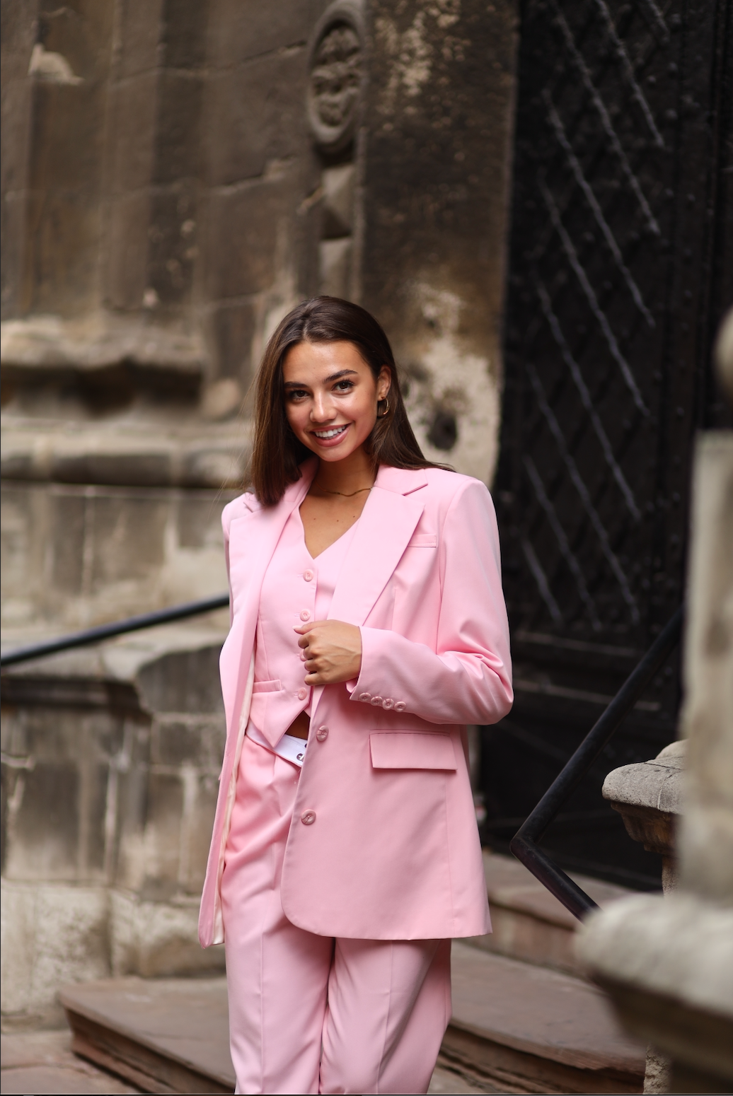 pink oversized blazer for women