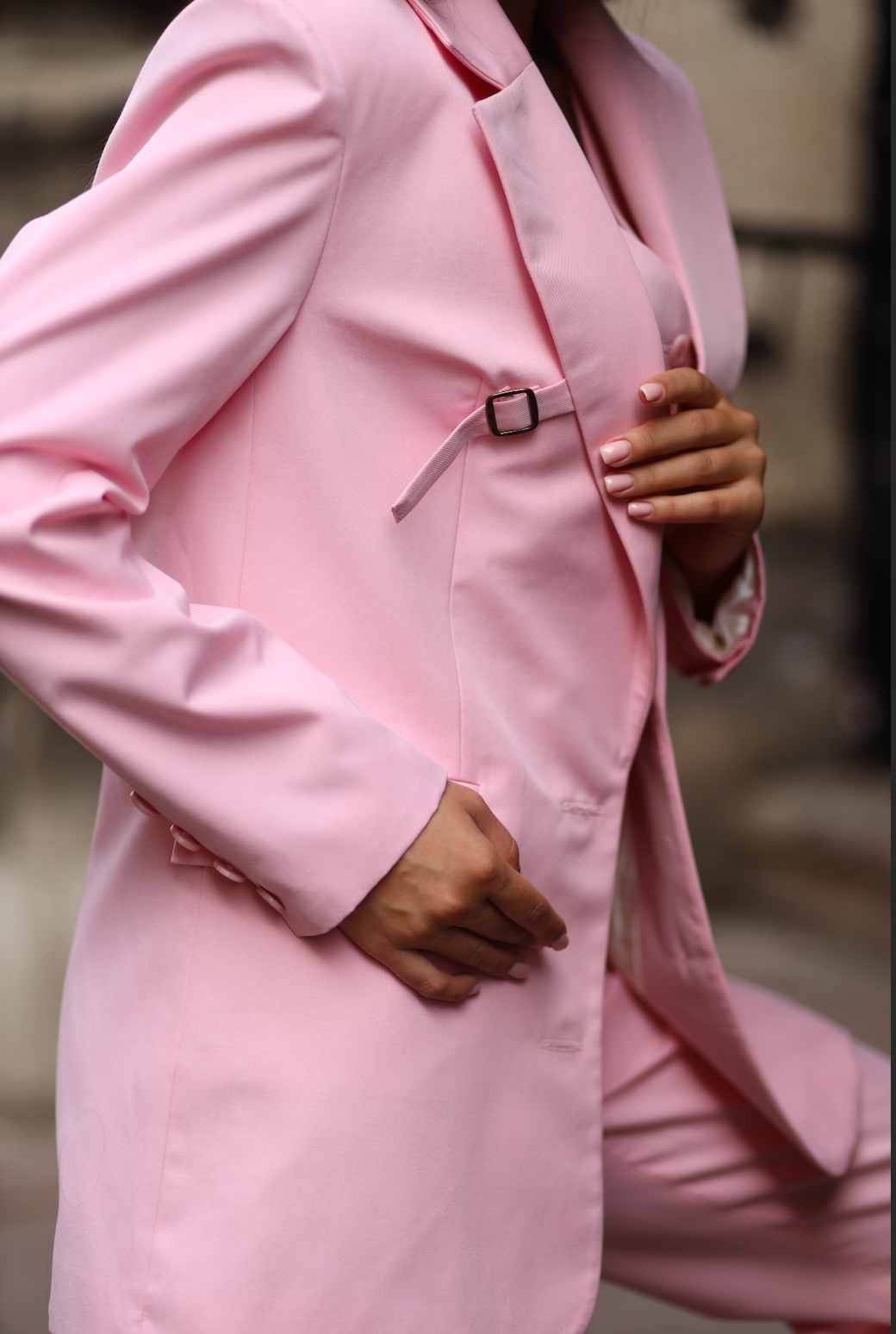 pink oversized blazer for women