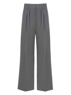 grey wide-leg pants for women