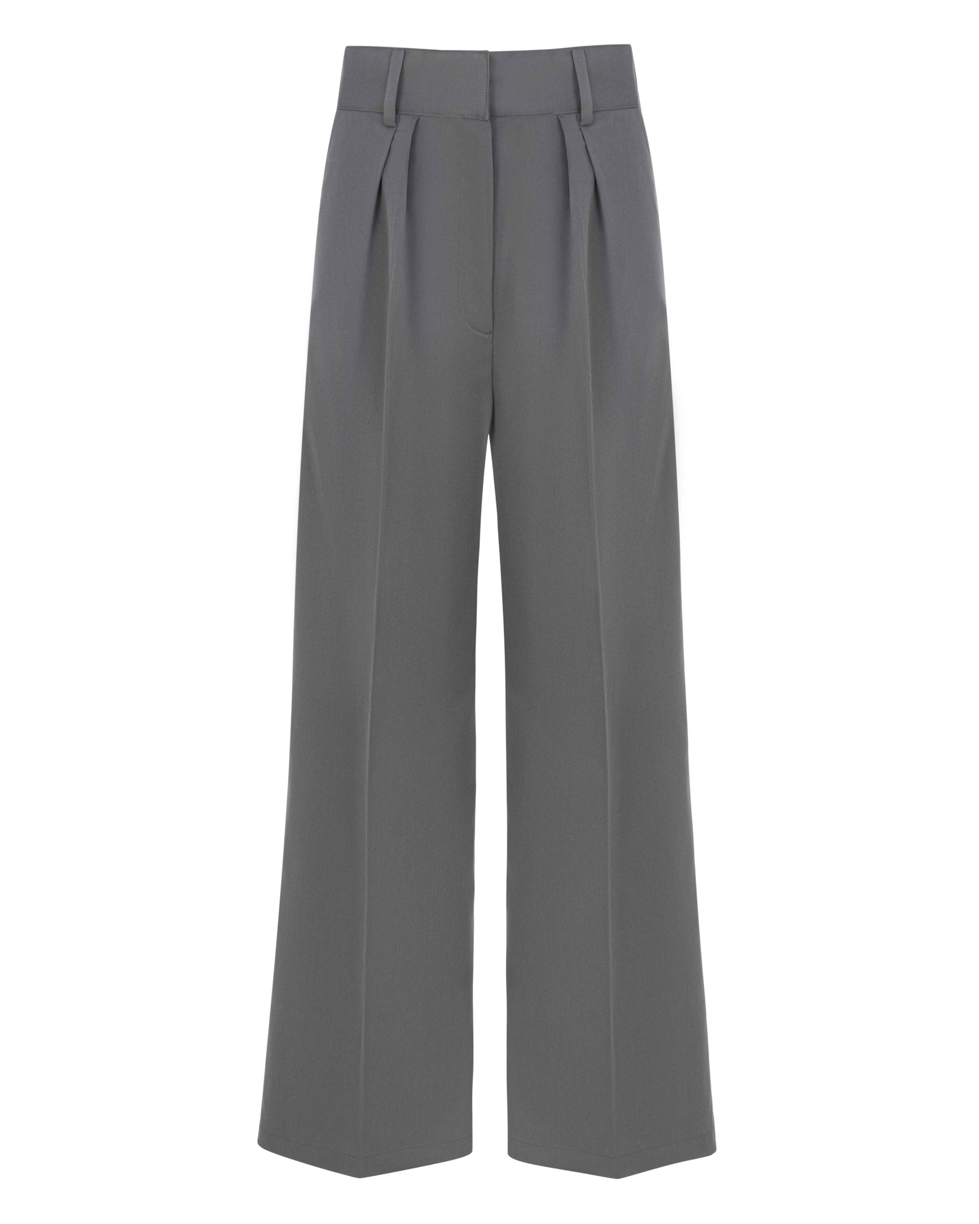 grey wide-leg pants for women