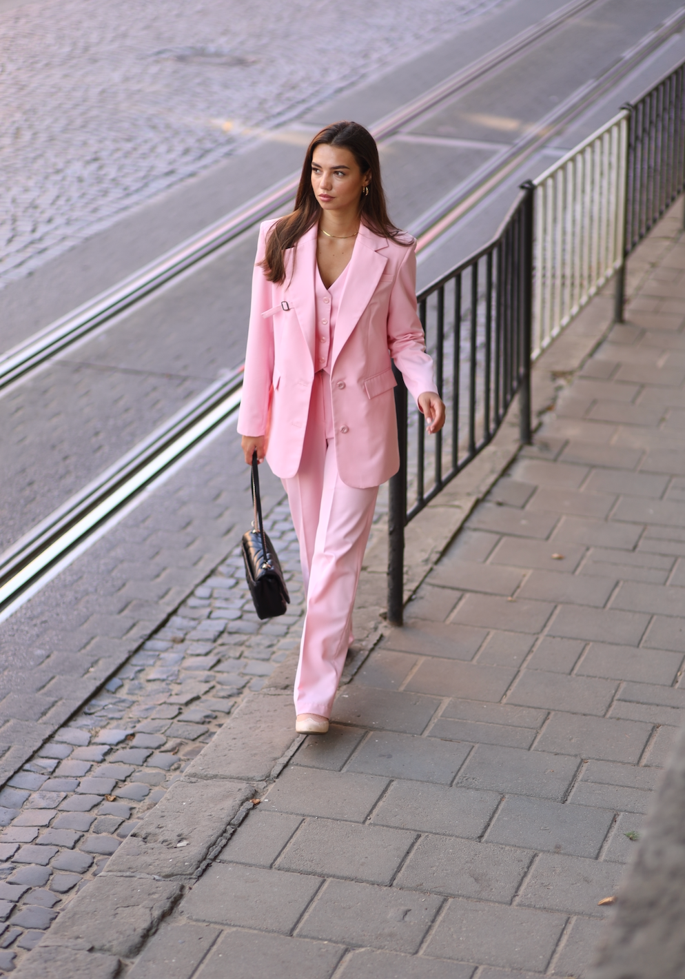 Rosé Pink Straight Trousers — product view 4