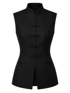 black linen vest