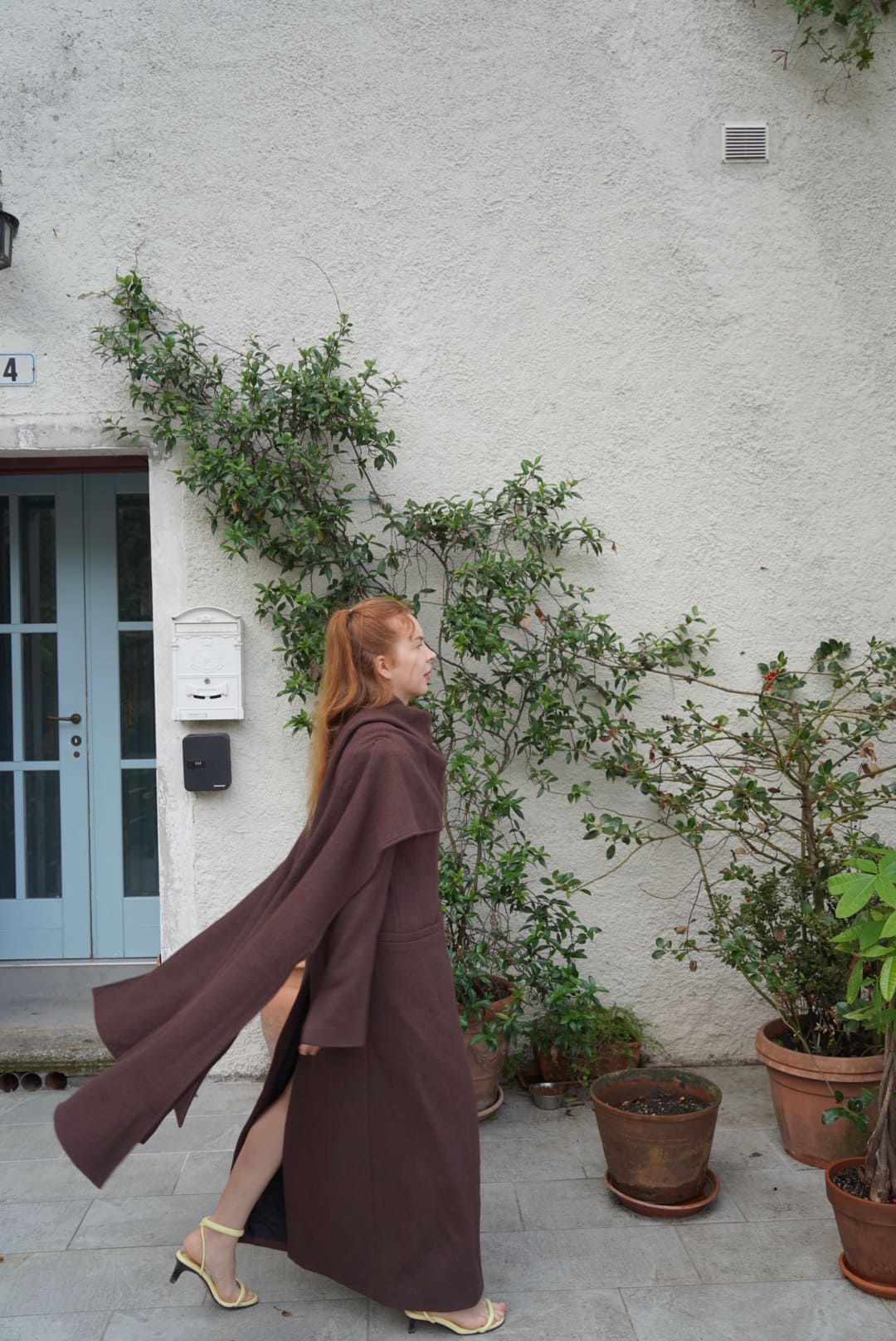 wool scarf brown coat
