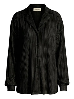Black textured shirt on a white background with 'Blugirl' branding.