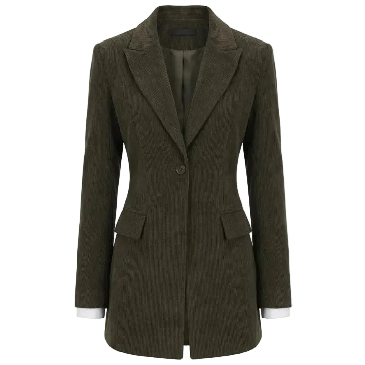 Green coat on a white background