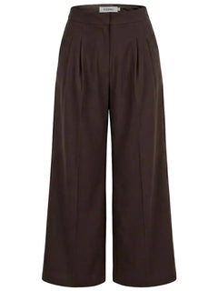 Brown wide-leg pants on a white background