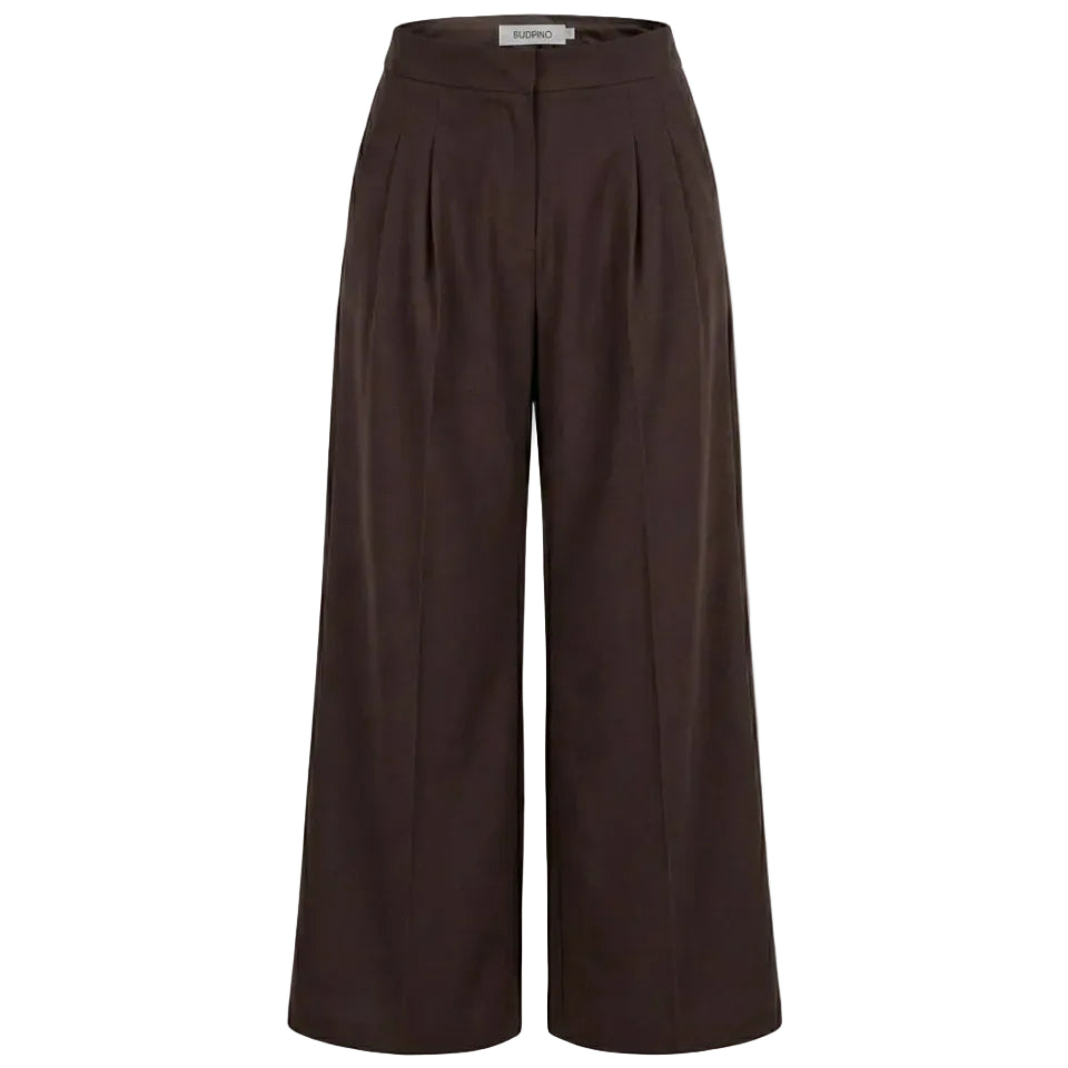 Brown wide-leg pants on a white background