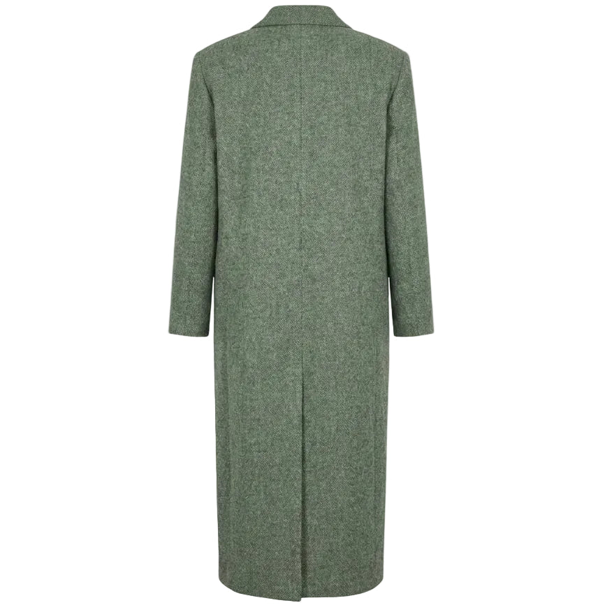 Green coat on a white background