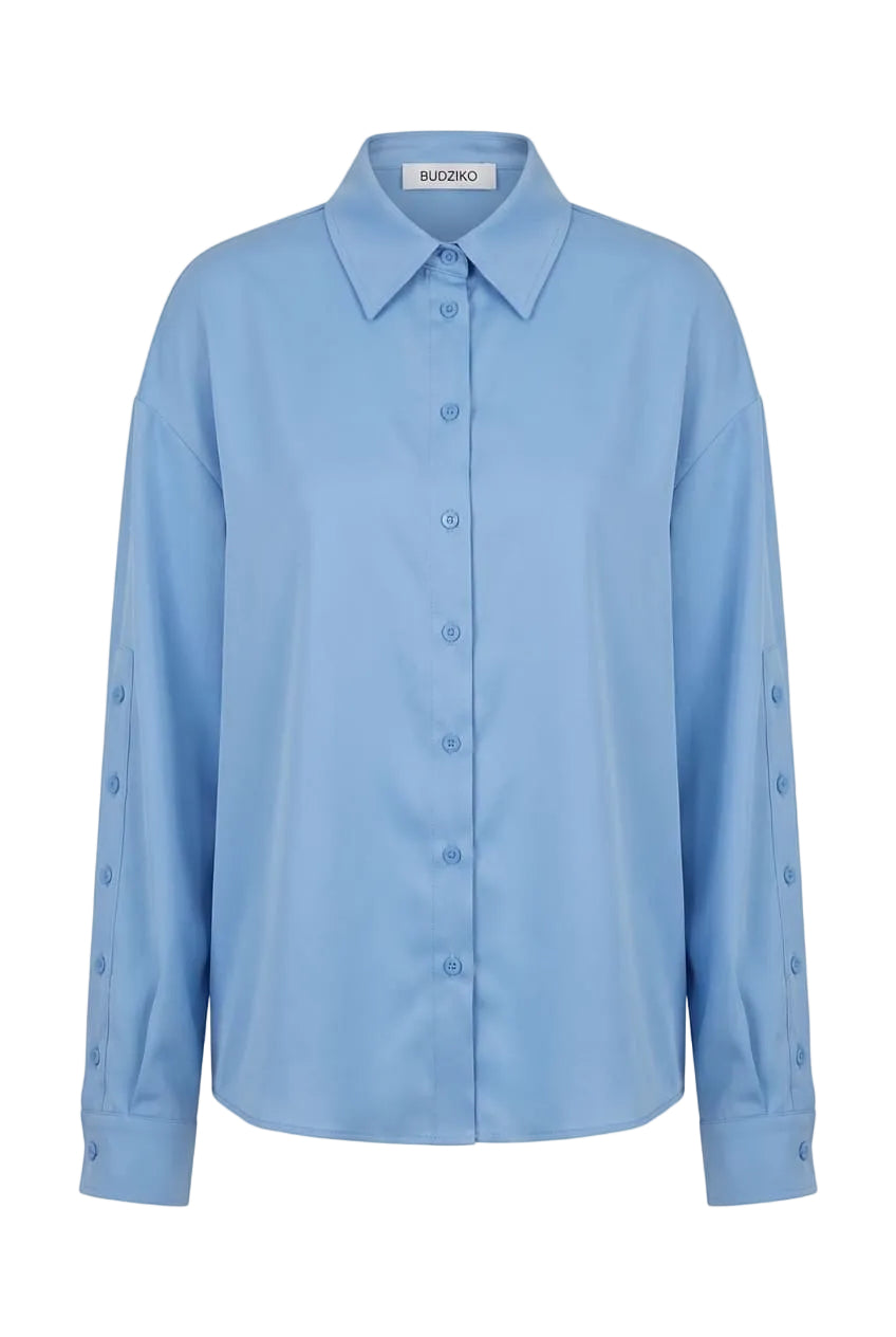 Light blue shirt with 'Bodino' label on a white background