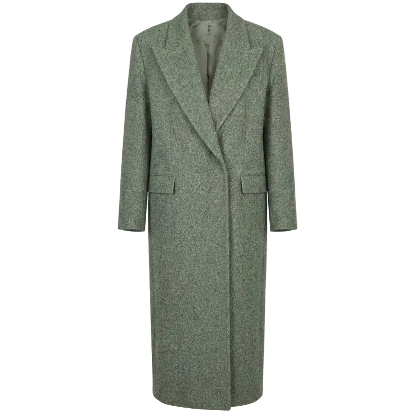 Green coat on a white background