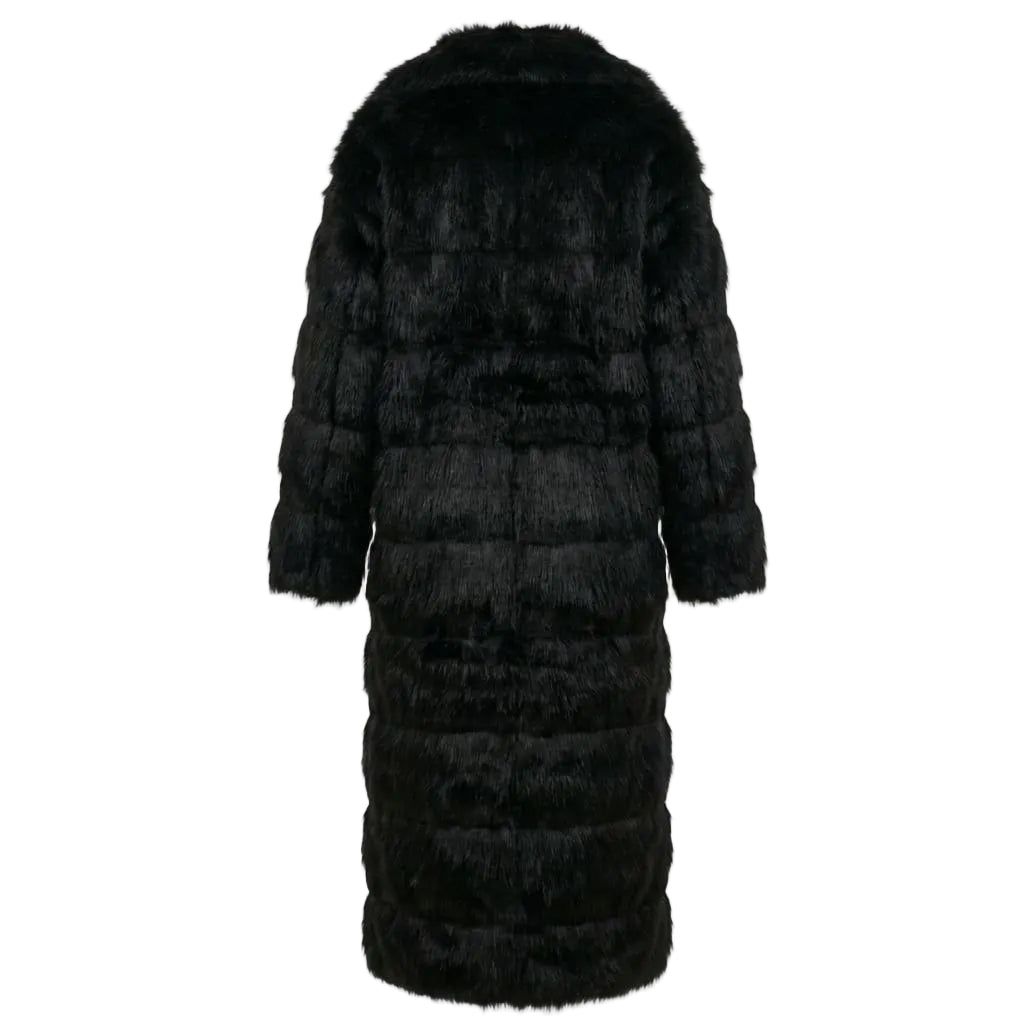 Black fur coat on a white background