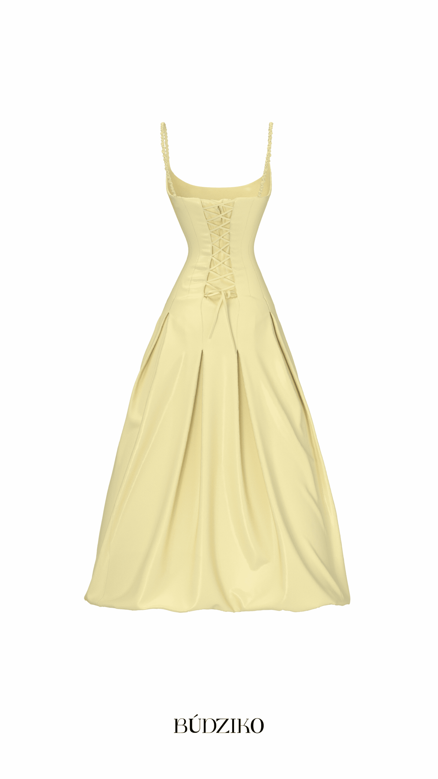 butter yellow color balloon dress