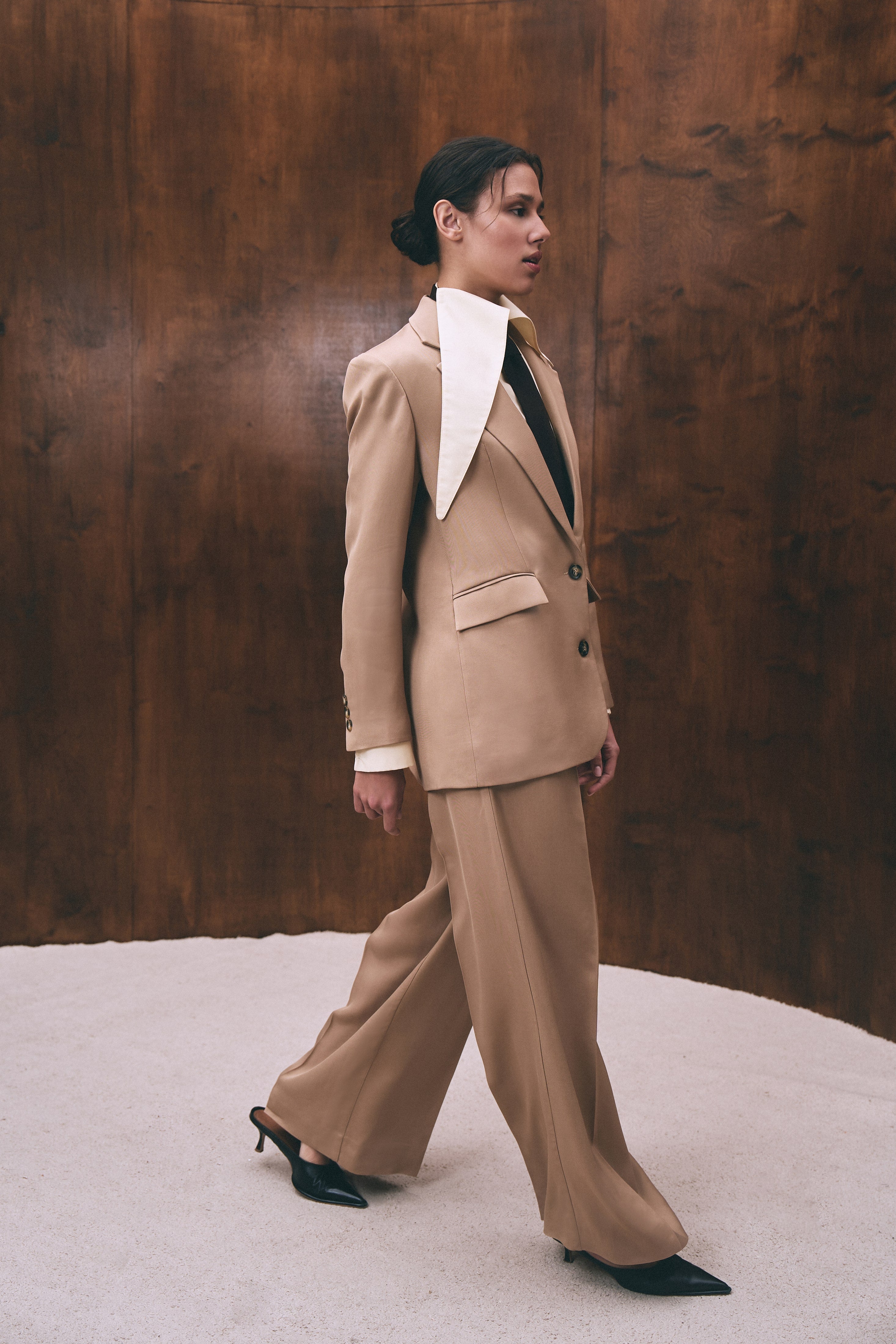 camel color straight pants for women