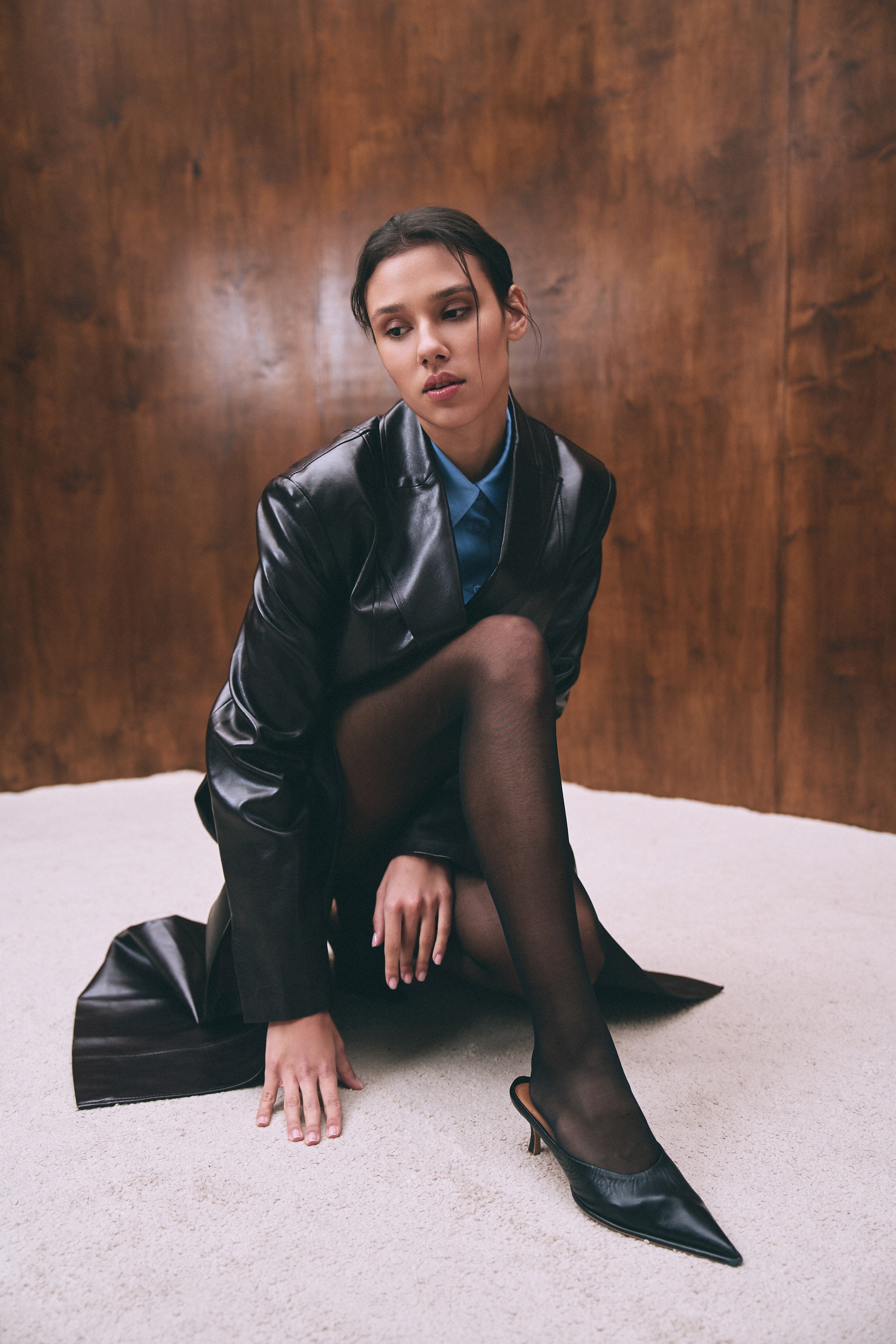 plum bordo faux leather coat for women