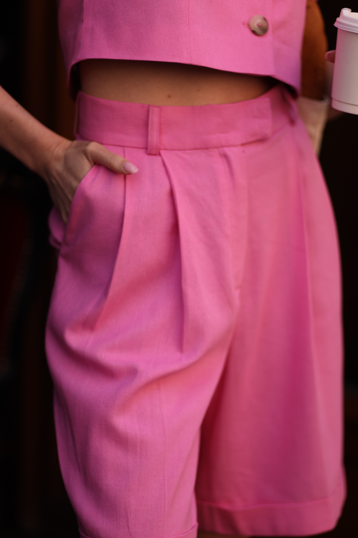 pink bermuda shorts