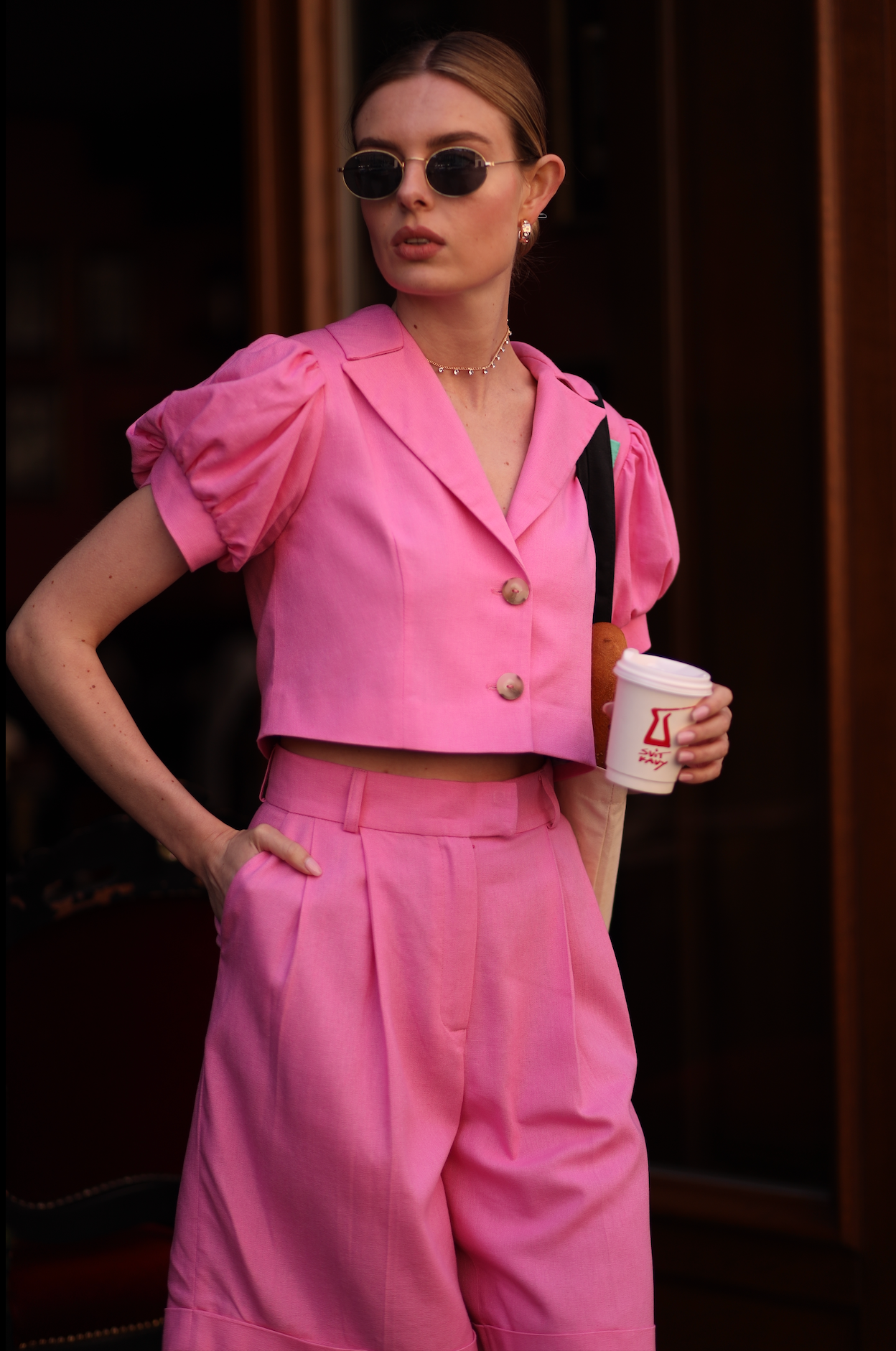 pink bermuda shorts