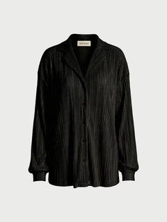 Amelia Black Pleated Shirt