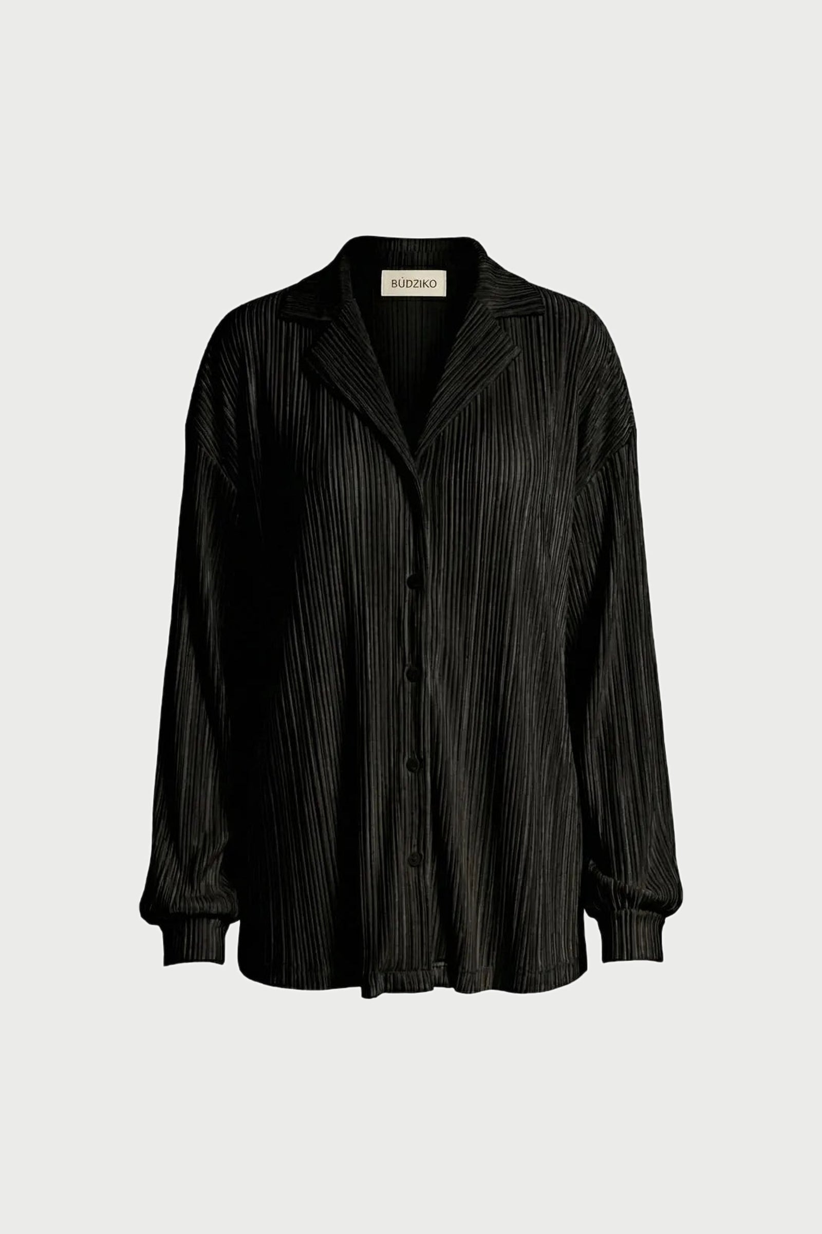 Amelia Black Pleated Shirt