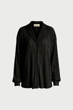 Amelia Black Pleated Shirt