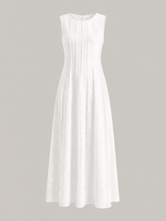 Aube White Linen Dress