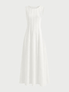 Aube White Linen Dress