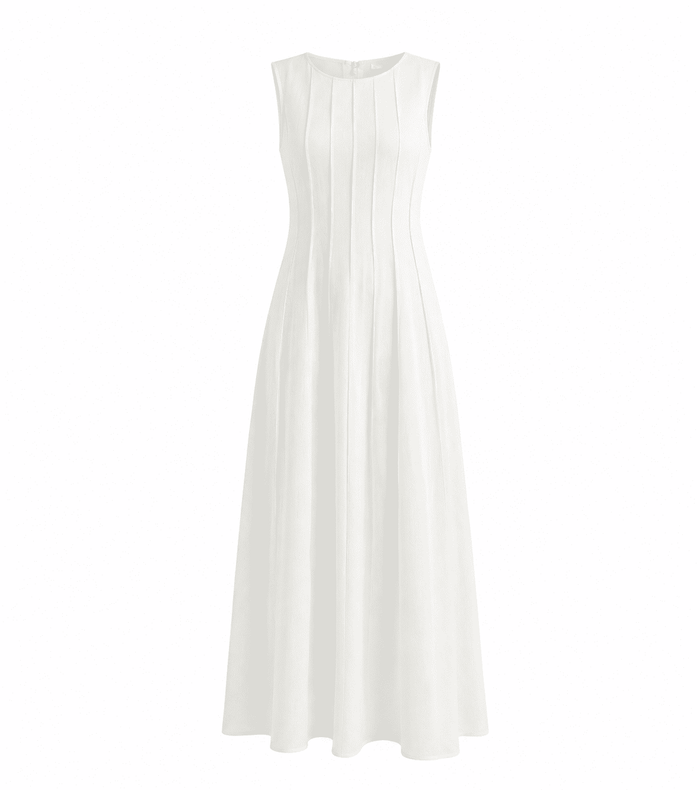 Aube White Linen Dress