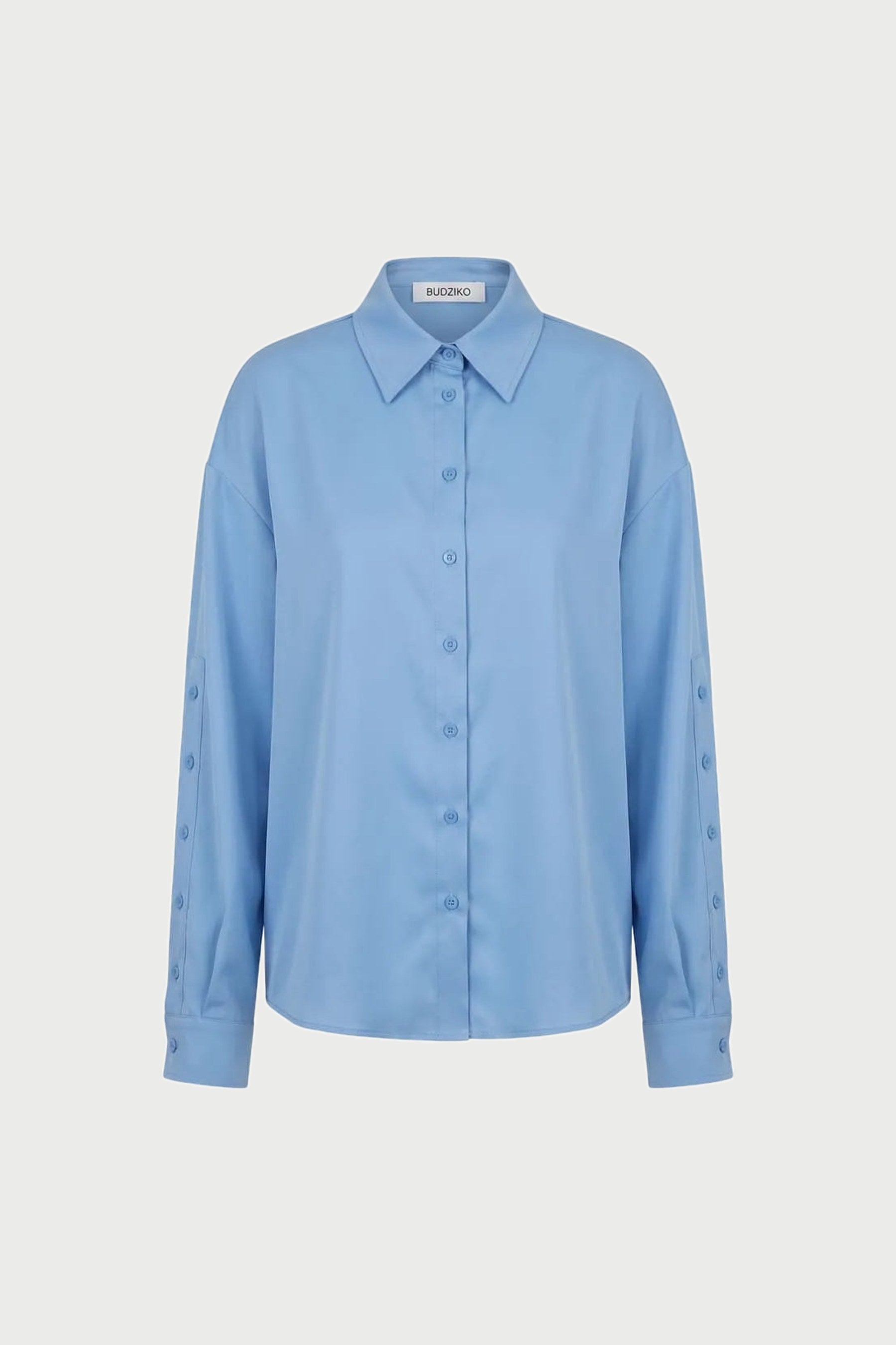 Natural Silk Sky Blue Shirt | BÚDZIKO