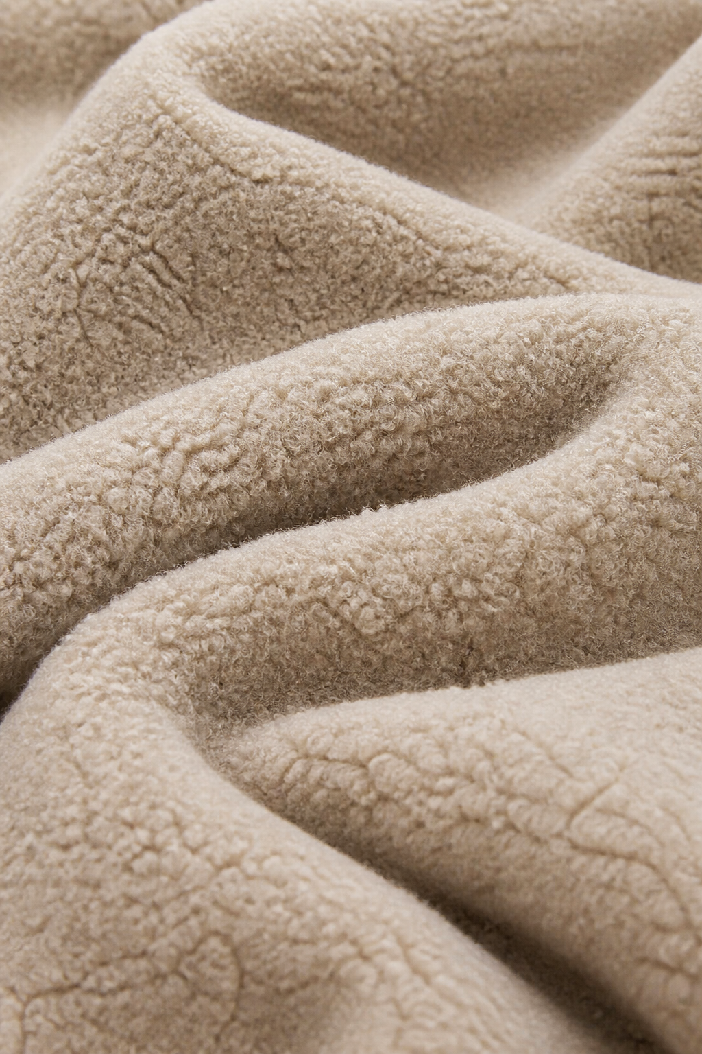 Material detail for Beige Long Teddy Coat