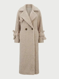 Beige Long Teddy Coat