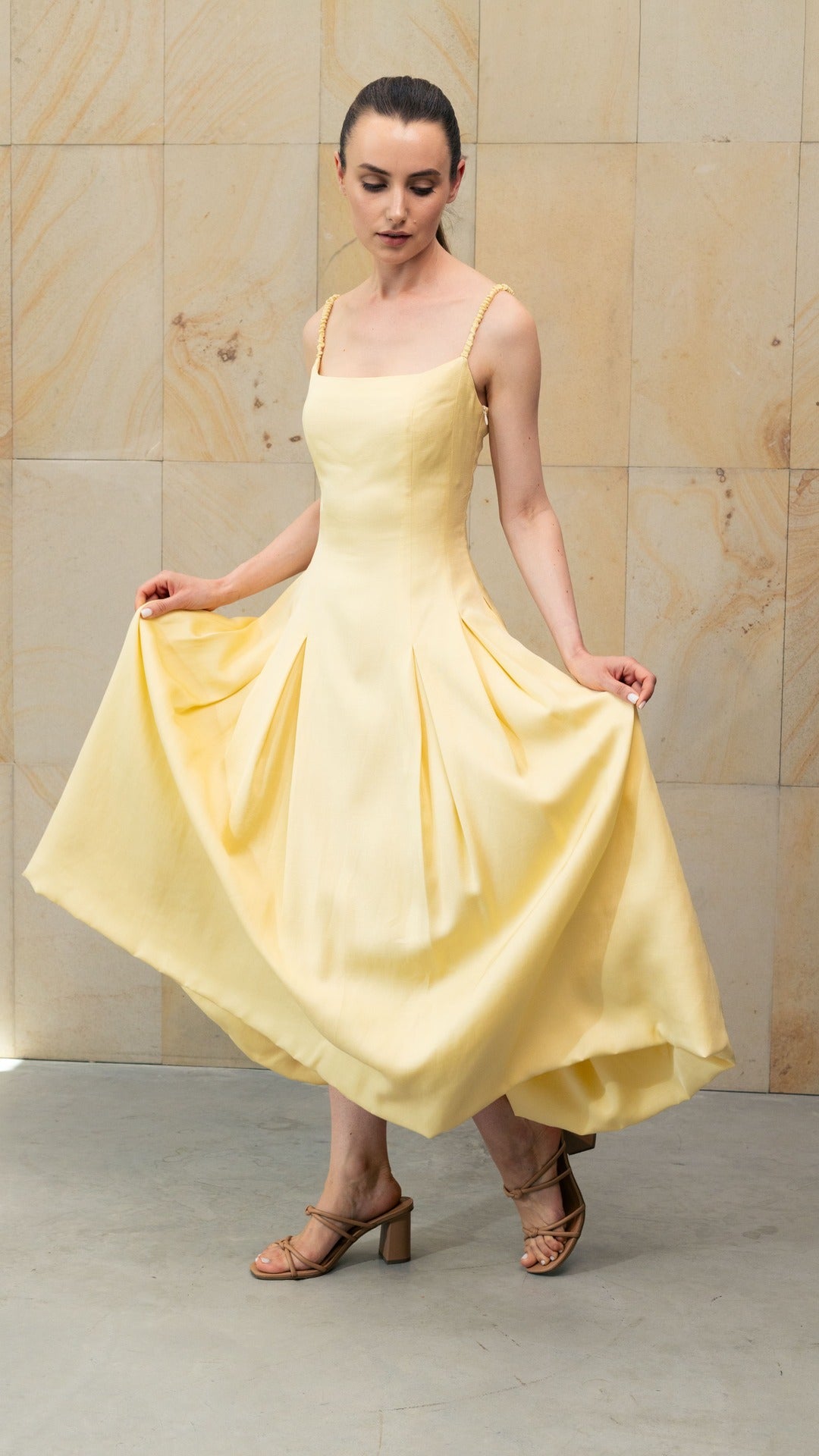 Butter Cup Butter Yellow TENCEL Dress - XS