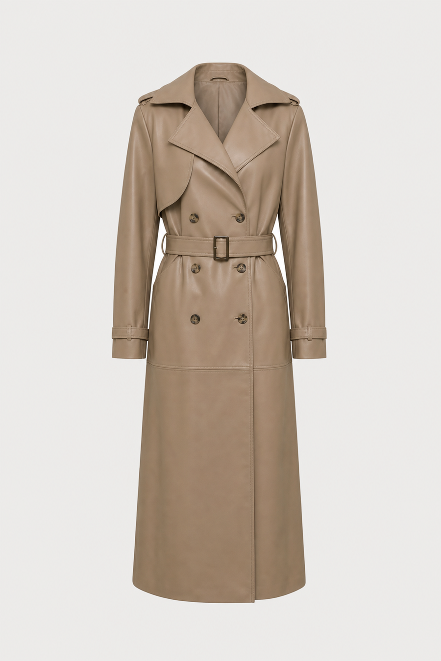 NYC Beige Maxi Trench Coat