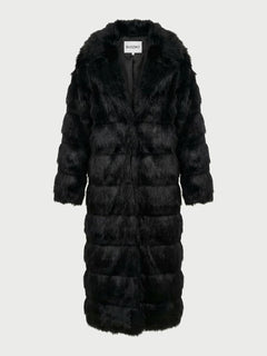 Jacqueline Faux Fur Black Coat