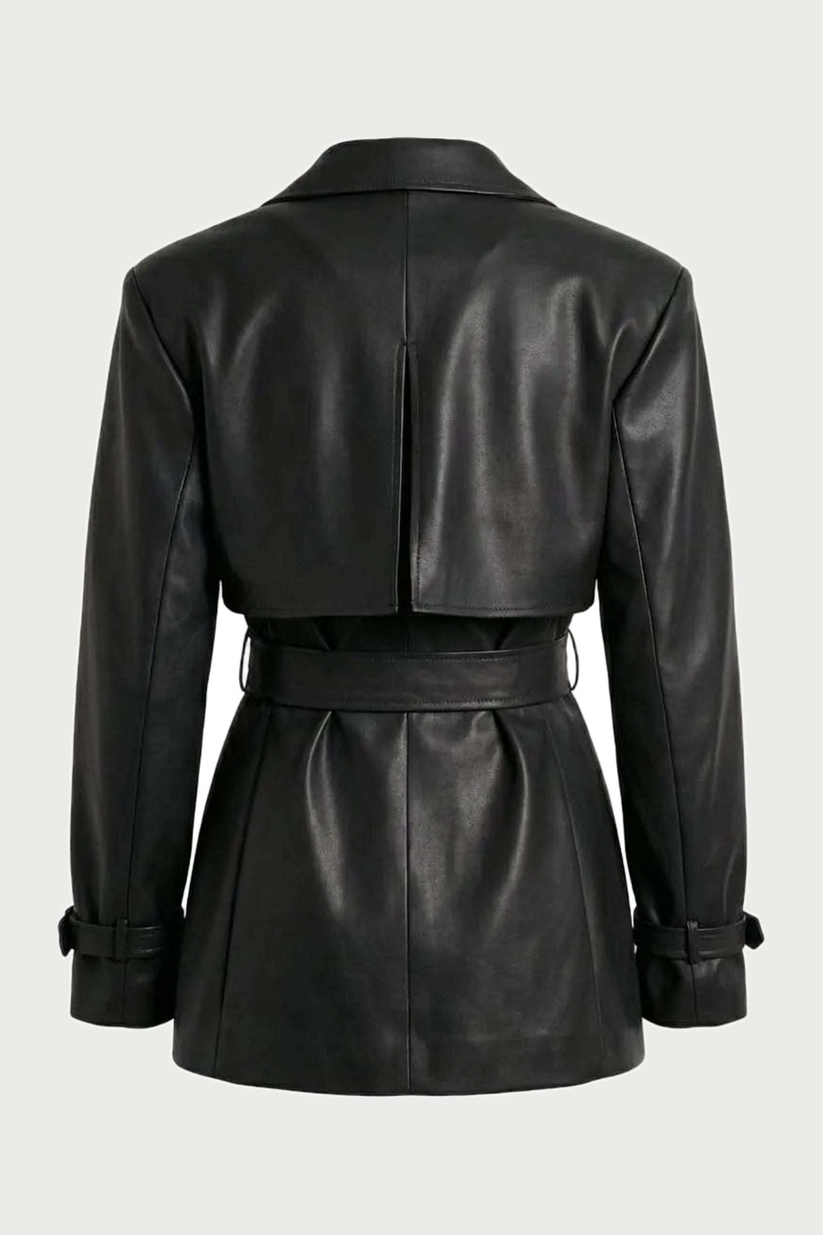 London Black Cropped Trench Coat