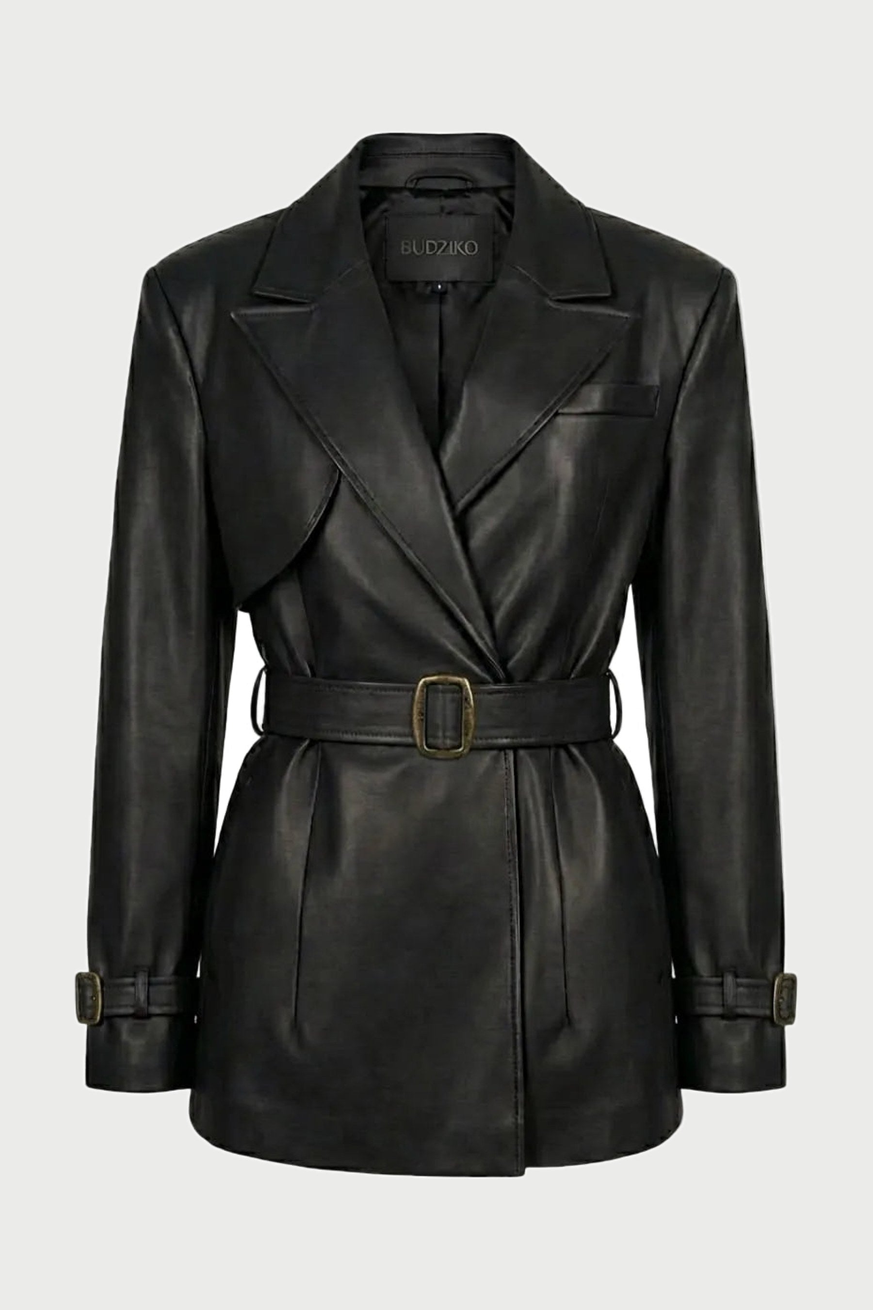 London Black Cropped Trench Coat | BÚDZIKO